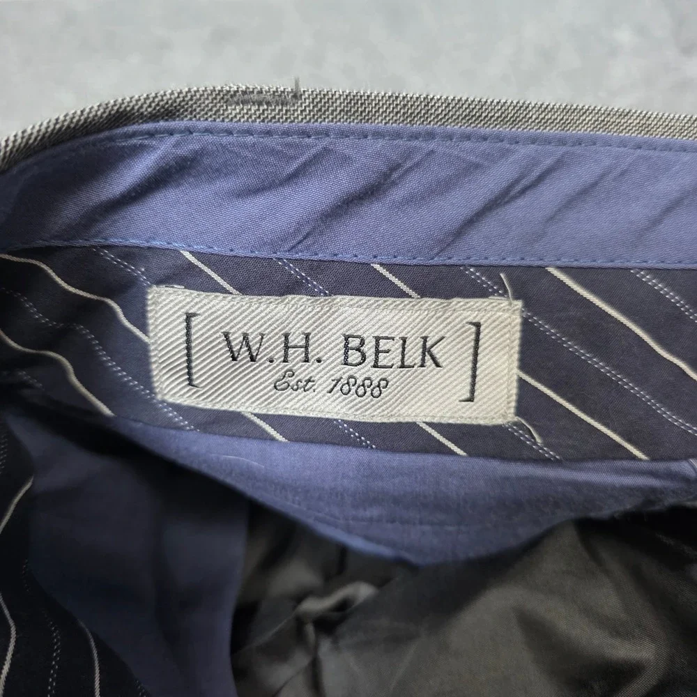 W.H. Belk Wool Pleated‎ Cuffed Dress Pants Men's Size W36 L30 Gray Slacks